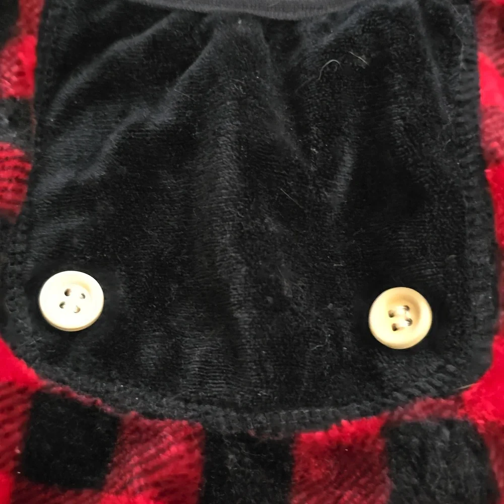 Red and Black Plaid Small Dog Sweater - Size M